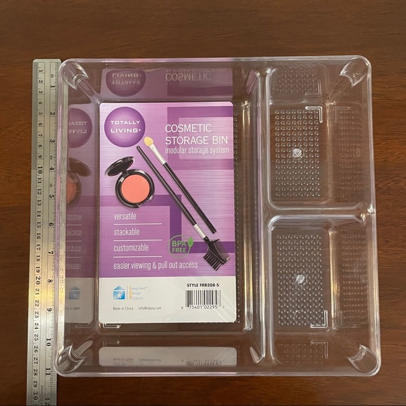 Acrylic cosmetic storage bin. NWT. - Picture 3 of 7